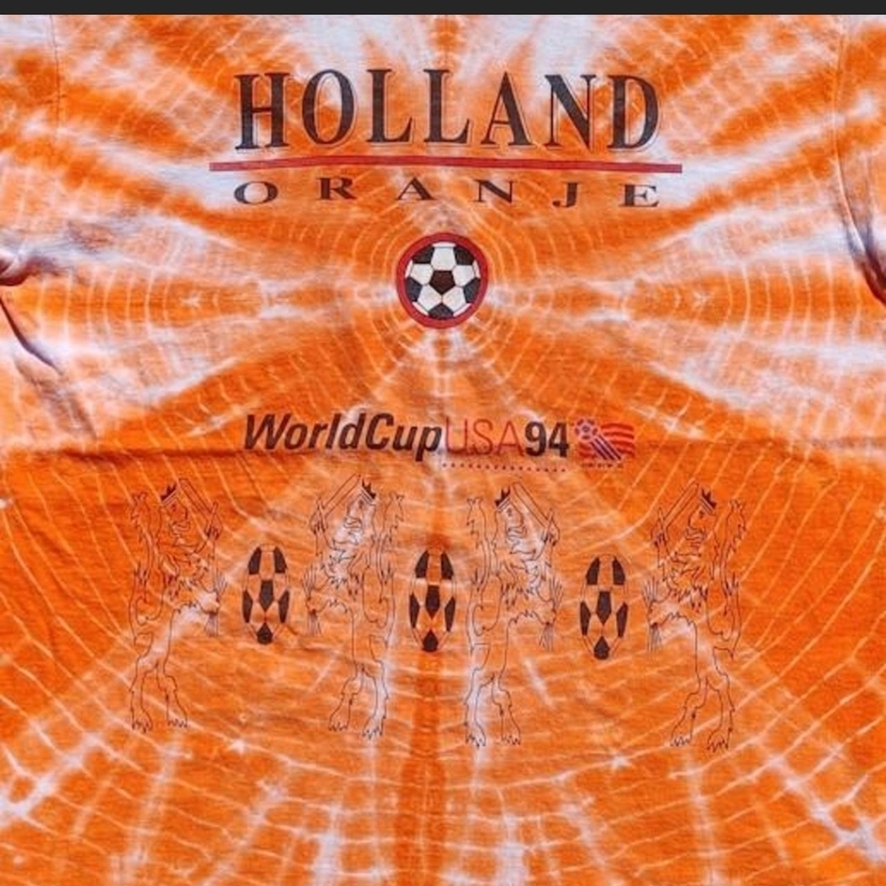 FIFA 1994 World Cup USA Tie Dye T-Shirt XL Fruit of the Loom Netherlands - Picture 3 of 7